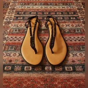 Black Jeweled Sandals